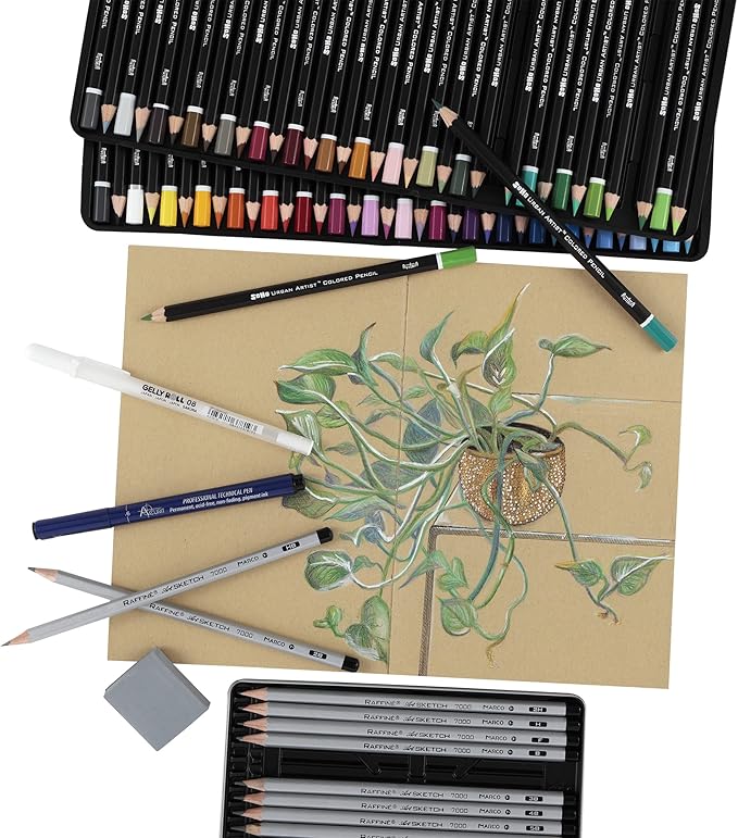 SoHo Urban Artist Open Bound Sketch Pads 10 Pack - Kraft - 8.5x11 - Open Coptic Bound Sketch Pads for Drawing, Calligraphy, Any Dry Media, & More - 1200 Sheets Total