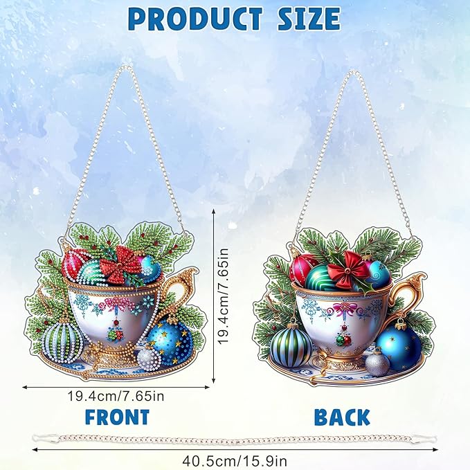 DOMROM Coloured Balls Diamond Art Hanging Kits for Adults Beginners, Christmas Special Shaped Crystal Diamond Painting Ball Pendant, DIY Diamond Art Suncatchers for Home Garden Wall Decor Gift