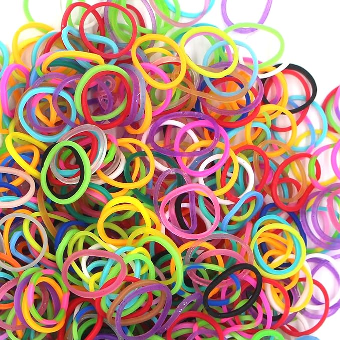 6000-Pack Rubber Loom Bands Making Kit,50PCS S-Clips10-Hooks,Colorful Rubber Bands Refill Kits for Weaving DIY Crafting Gift (Rose)