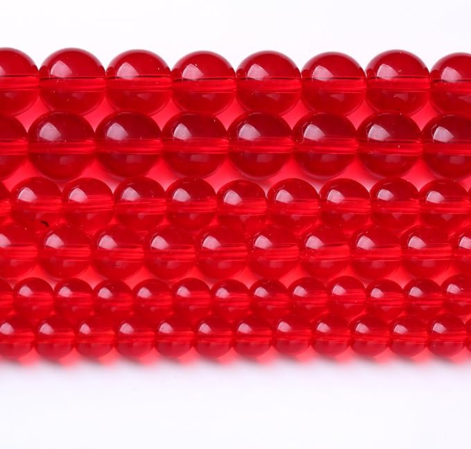 Red Glass Stone Beads for Jewelry Making Gemstone Round Crystal Bracelet Necklace 1 Strand 15.5inch 4MM