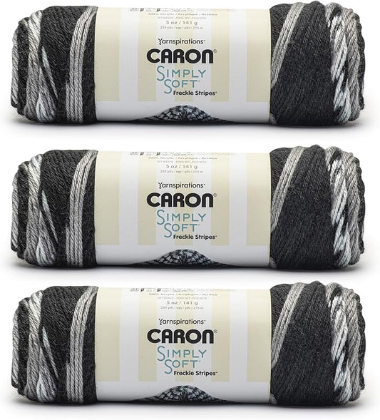 Caron Simply Soft Freckle Stone Yarn - 3 Pack of 5oz/141g - Acrylic - #4 Worsted (Medium) - 235 Yards - Knitting & Crochet