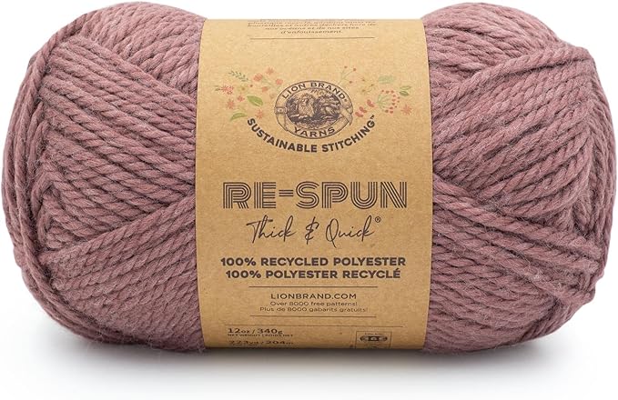 Lion Brand Yarn Respun Thick & Quick Yarn for Knitting and Crocheting, Cameo, 1 Pack
