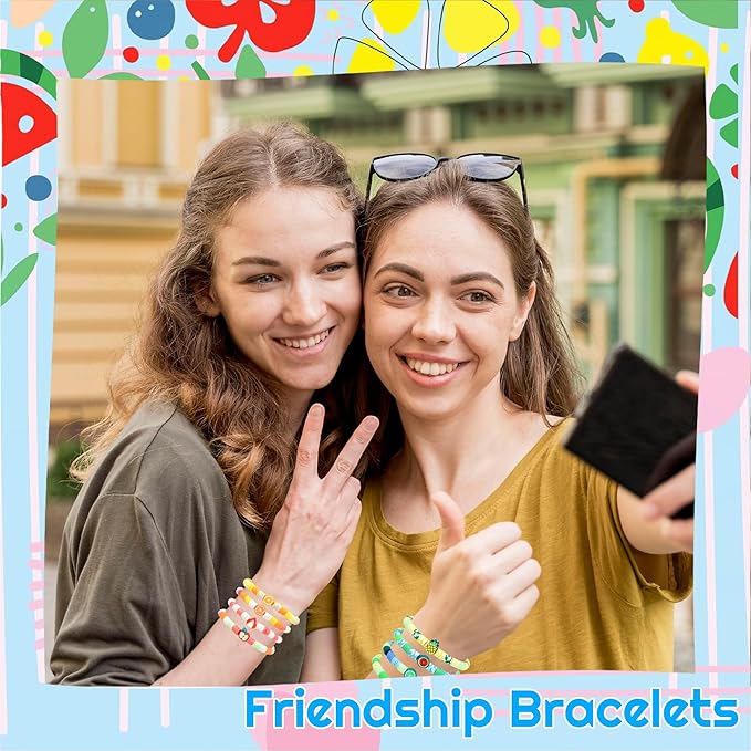 iumulinrui Friendship Bracelet Kit Concert Bracelets Merch, 5200 Pcs Clay Beads Bracelet Making Kit Tricolor Letter Bead, Jewelry Set with Pendant, DIY Craft Gifts Suitable for Beginners (Blue)