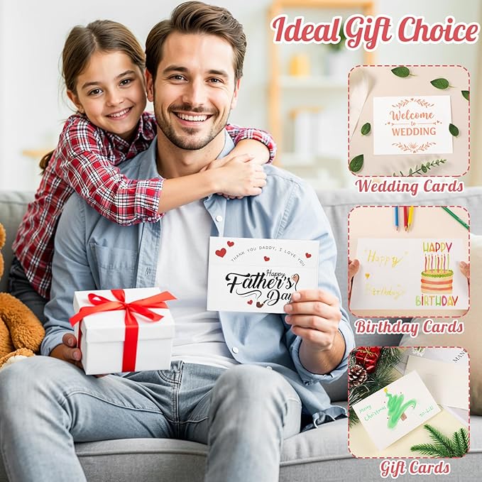 20 Sets Watercolor Cards with Envelopes, 140lb/300GSM Watercolor Paper Cards, 4x6 Inch Foldable Blank Cards and Envelopes for Wedding Invitations Greeting Thank You Card Mothers Day Gifts for Mom