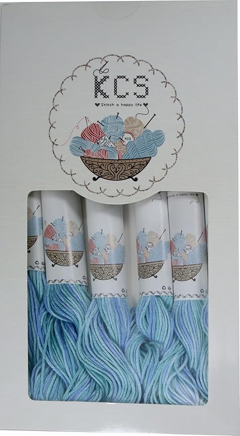 KCS Big skeins of 25 Meters Size 25 Color Variegated Cross Stitch Stranded Threads,6 skeins,4020