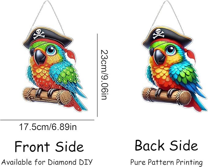 DIY Hanging Diamond Art Kit for Adult – 5D Gem Art Window & Wall Pendant, Acrylic Diamond Painting Ornament for Home & Garden Decoration (Corsair Bird)