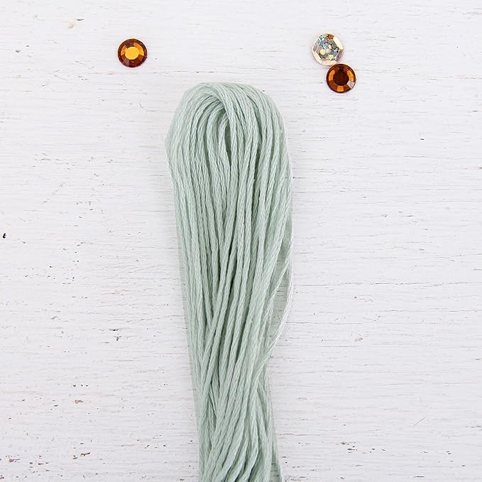 12 Skeins ThreadArt Premium Egyptian Long Fiber Cotton Embroidery Floss | Light Antique Grey | 6 Strand Divisible Thread 8.75yds Each For Hand Embroidery, Friendship Bracelets, Cross stitch and Crafts