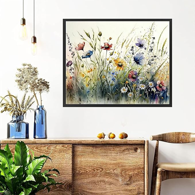 Flower Paint by Numbers for Adults with Framed Canvas-with Wooden Easel,Paint by Number on Canvas Flowers,DIY Acrylic Oil Painting Kits with Brushes Nice Gift Box for Home Wall Decor(16x20inch)