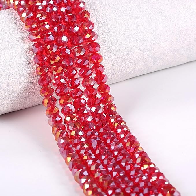 laopottbeads 500pcs 6mm crystal glass beads for jewelry making beads for bracelets necklace pendants making supplies(red)