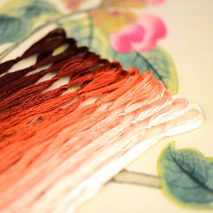 Natural 100% Silk Thread, Handmade Embroidery Thread Silk Floss 13 Colors 110m Each (30)