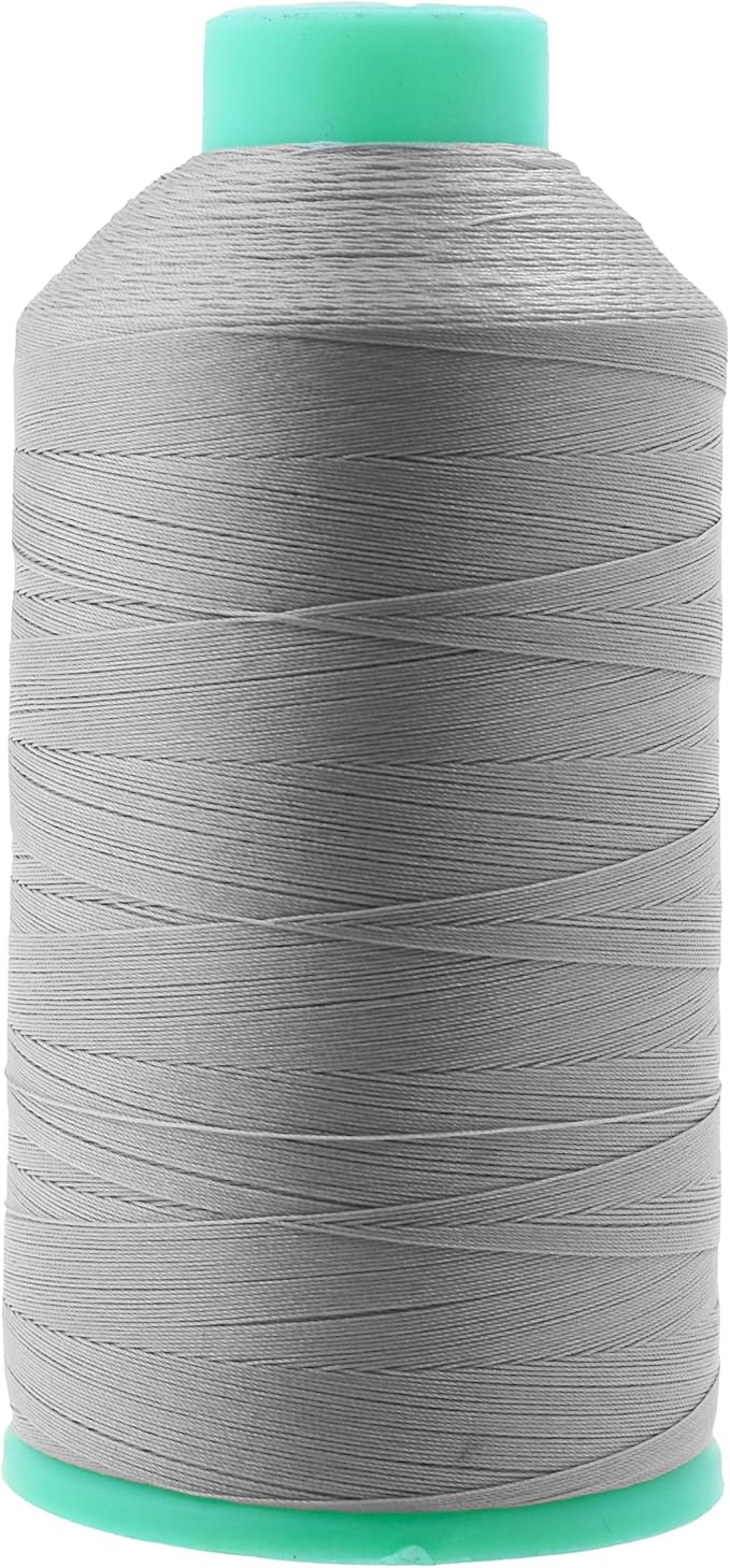 Mandala Crafts Size 46 210D T45 Bonded Nylon Thread - Gray 2843 YDs Tex 45 Heavy Duty Sewing Threads for Leather, Jeans, Weaving, Outdoor Marine Upholstery