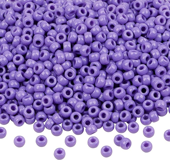 gmma 1000 pcs purple plastic round pony beads for jewelry making, diy bracelet necklace supplies