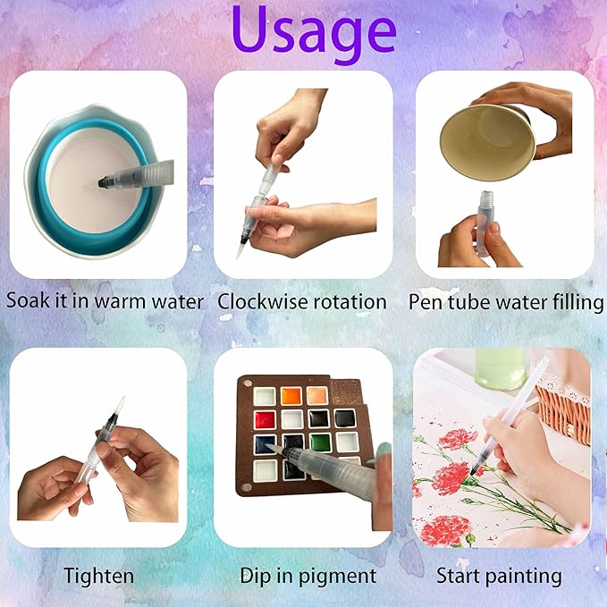 Mini Watercolor Paint Set with 15 Grid Travel Portable Palette Pocket Artists Wooden Gird Paint Box for Kids Painters Students