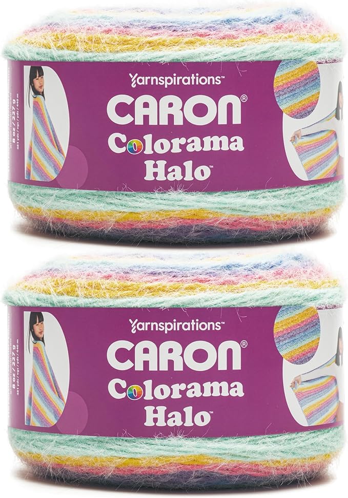 Caron Colorama Halo Striped - 2 Pack of 481 Yards/8 oz After The Rain 71% Acrylic 18% Nylon 11% Polyester Yarn