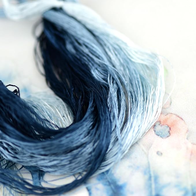 Natural Silk Thread for Hand Embroidery, Premium Handmade Embroidery Silk Floss, 8 Assorted Colors, 110m Each, Perfect for Cross Stitch & Needlework Projects（13）