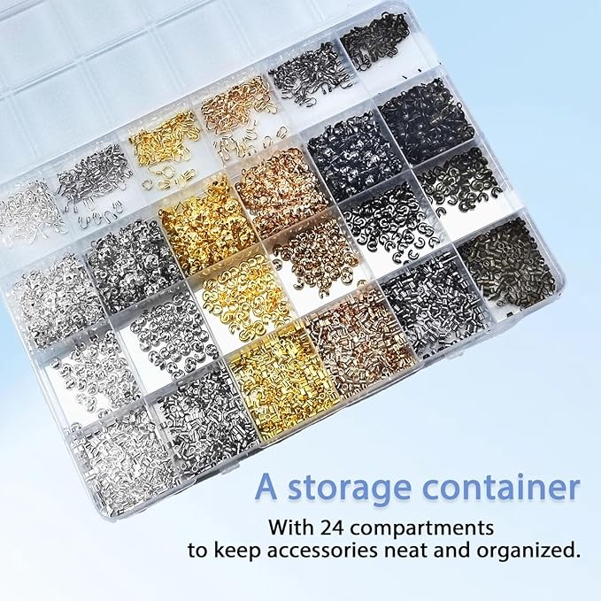 2700 Pieces Crimp Beads Supplies for Jewelry Making,Knot Covers, Crimp Tubes and Wire Guardians with Crimping Pliers for DIY Jewelry Bracelets Necklaces Making