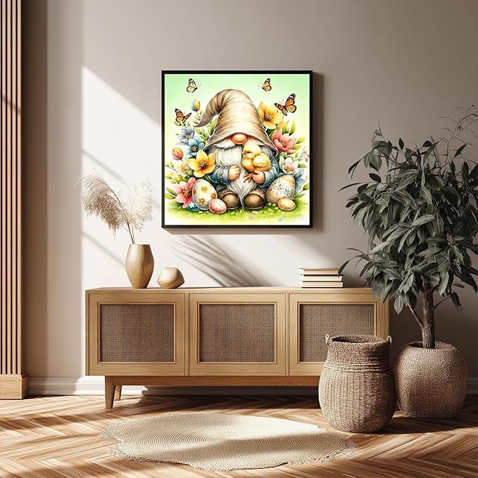 Mandun Easter Paint by Numbers for Adult, Gnome Paint by Numbers Kit for Adults Beginners, DIY Acrylic Painting on Canvas for Home Wall Art Decor Gift 16x20Inch