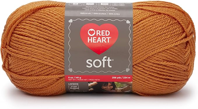 Red Heart Soft Tangerine Yarn - 3 Pack of 141g/5oz - Acrylic - 4 Medium (Worsted) - 256 Yards - Knitting/Crochet