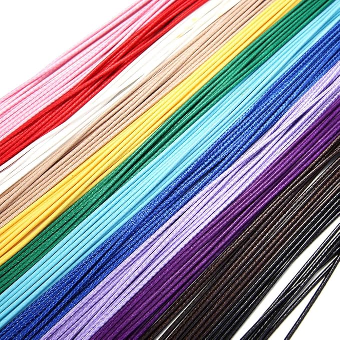 60Pcs Waxed Necklace Cord Bulk for Jewelry Making,Necklace Rope String with Clasp for DIY Bracelet Pendant,Multicolor(18 Inches and Thickness 1.5mm)