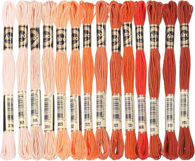 PATIKIL 14 Skeins Embroidery Floss, Polyester Embroidery Threads Bracelets String for Cross-Stitch Hand Embroidery, Multicolored Bright Red