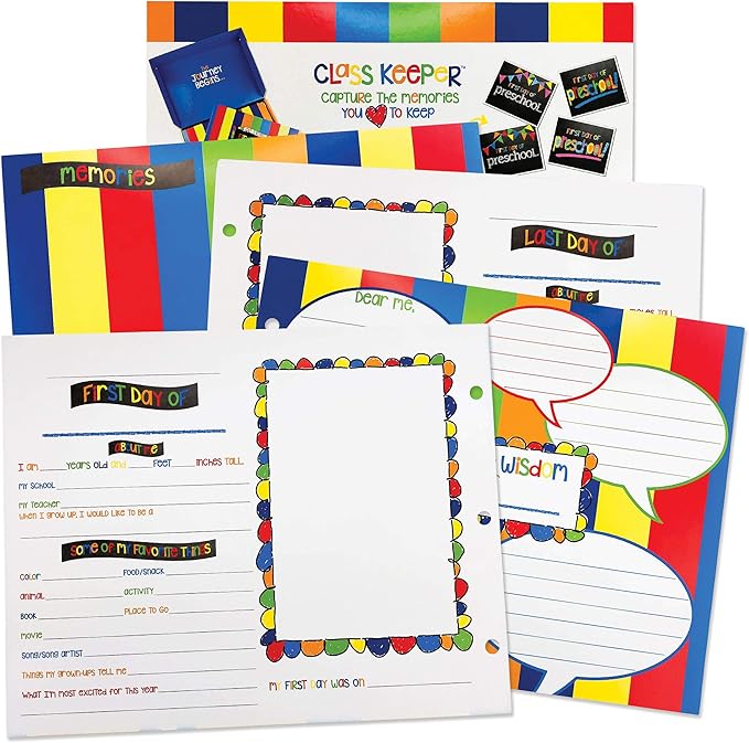 Denise Albright School Memory Scrapbook Refill Extra Pages Kits (Two Grades) for First & Last Day of School for Class Keeper® Memory Keepsake Book for Girls and Boys