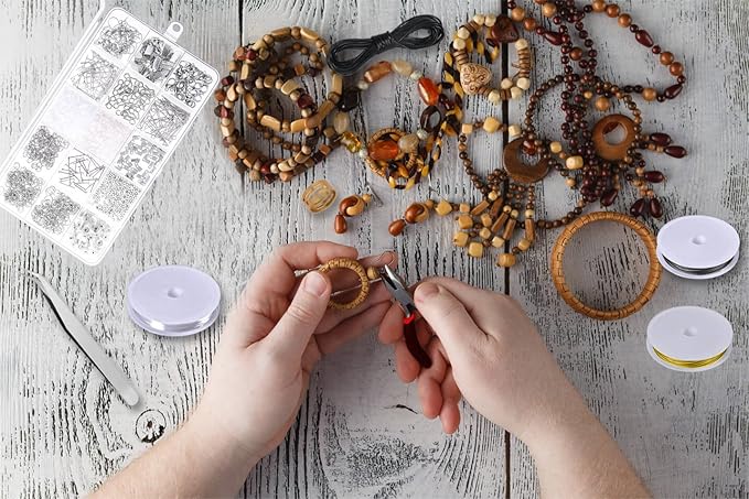PAXCOO Jewelry Making Supplies Kit - Repair Tools with Accessories, Pliers, Findings, Beading Wires for Adults and Beginners