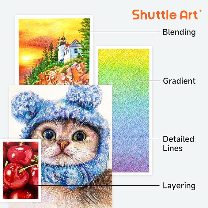 Shuttle Art 138 Colored Pencils for Adults, Soft Core Coloring Pencils Set with 1 Coloring Book,1 Sketch Pad, 4 Sharpener, 2 Pencil Extender, Perfect for Artists Kids Adults, Drawing