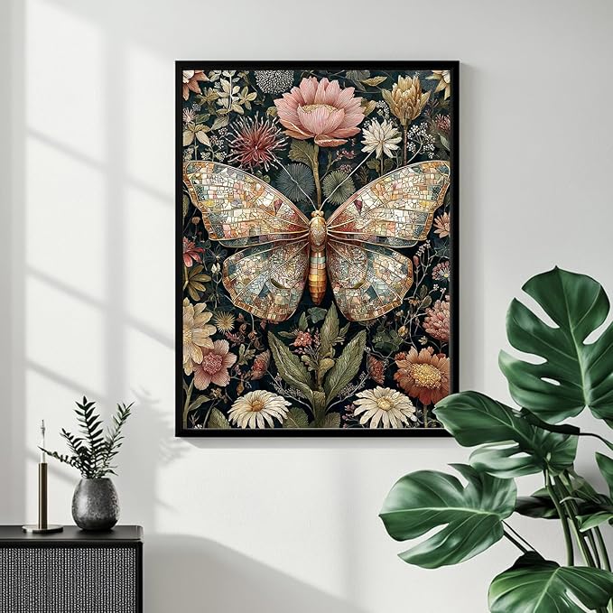 Paint by Numbers for Adult, Butterfly Paint by Numbers Kit for Adults Beginners, DIY Acrylic Oil Painting Kits with Brushes for Home Wall Decor 16x20Inch