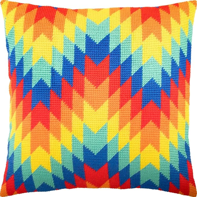 Peru. Needlepoint Kit. Throw Pillow 16×16 Inches. Printed Tapestry Canvas, European Quality