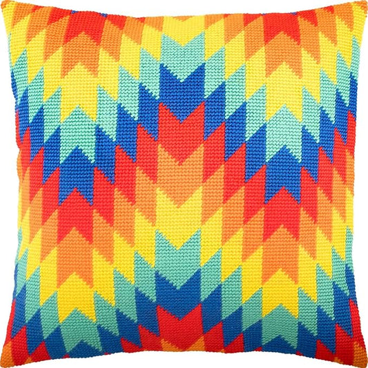 Peru. Needlepoint Kit. Throw Pillow 16×16 Inches. Printed Tapestry Canvas, European Quality