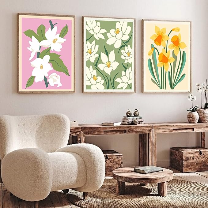 cupmod Flower Paint by Numbers for Adults Kids Beginners,Easy Acrylic Paint by Number Kits on Canvas Without Frame,Oil Painting Kits Present for Home Wall Decor 9.8x13.7inch