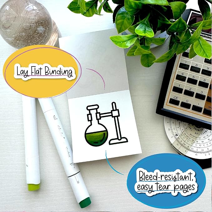 A Brighter Year The Original Adult Mini Coloring Book - Science & Space Edition - 3” x 3” Pocket Size, 50 Pages, Lay Flat Binding, Thick Paper, No Bleeding - Stress/Anxiety Relief - Travel & Gift