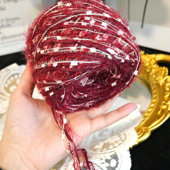 Hand Spun Art Yarn 2 Pack of 50g/Skein with Hand Blended Colorful Handmade for Jewelry Making, Junk Magazines Knitting Crafts Textile Decorative Tassels Card Making