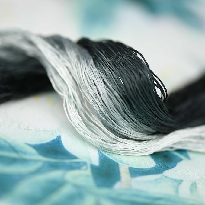 Natural 100% Silk Thread, Handmade Embroidery Thread Silk Floss 6 Colors 110m Each (79)