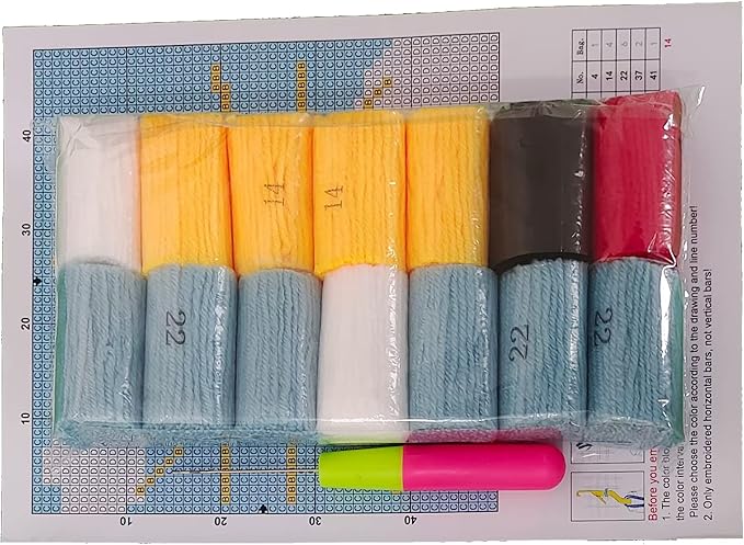 Numptain Latch Hook Kits for Adults,DIY Rug Crafts Butterfly Pattern Color Printed Canvas,Latch Hook Kits for Beginners Handmade Needlework Crafts Home Decoration,12"x12" NT1