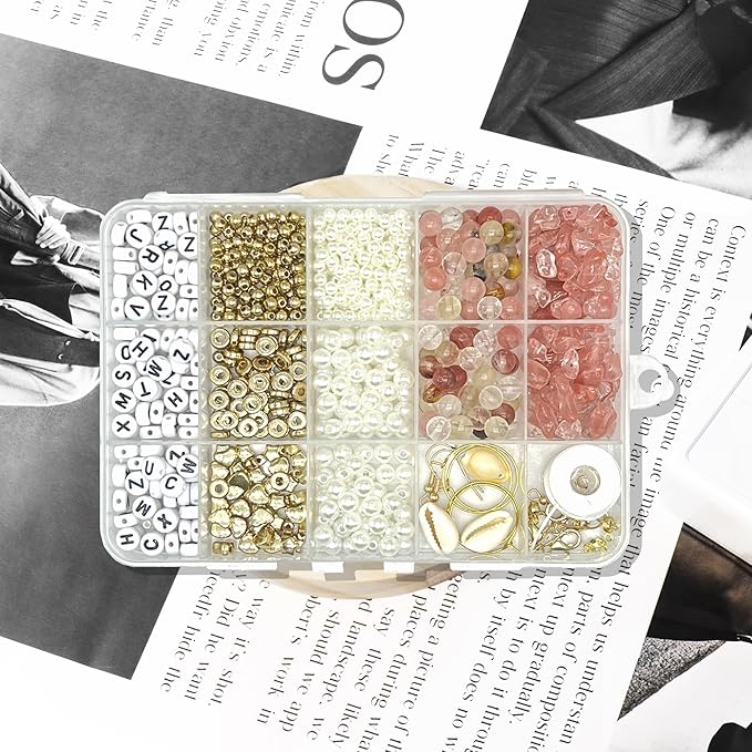 Basigeese Jewelry Making Supplies Kit Natural Stone Beads for Irregular Gemstone Beading with for DIY Craft Bracelet Necklace Earrings for Adults (Volcano Cherry Quartz)