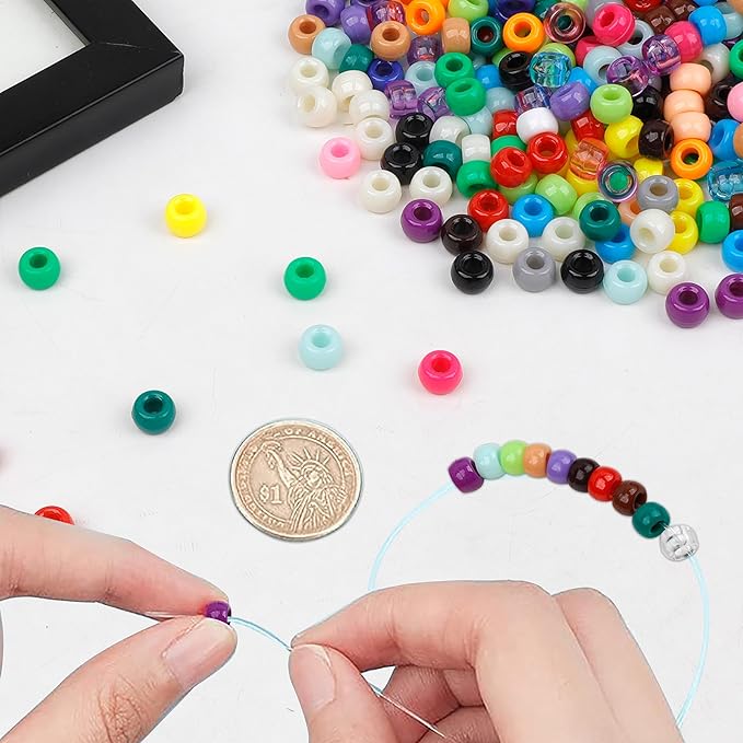 gmma colourful plastic pony beads for bracelet for jewelry making for friendship bracelets 6x9mm multi-colored for beads hair braiding diy bracelet necklace party decoration supplies