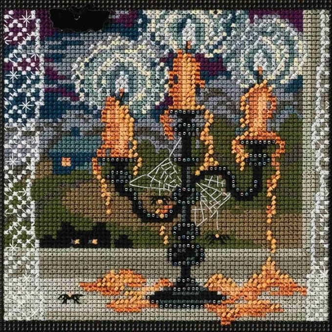 Mill Hill Midnight Glow Beaded Counted Cross Stitch Halloween Kit 2018 Buttons & Beads Autumn MH141826