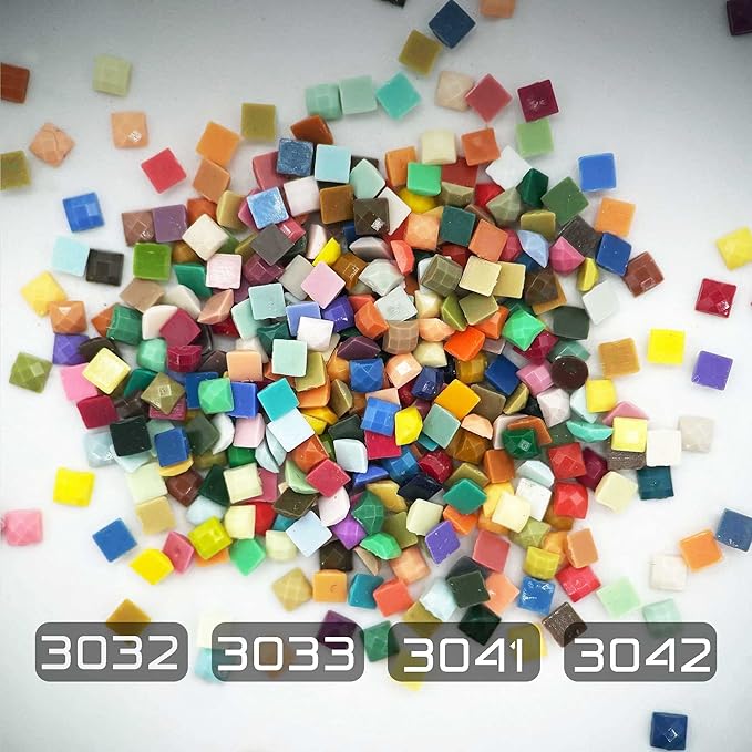 Diamonds Painting Accessories,Replacement for Missing Square Drills 3032 3033 3041 3042,Rhinestone Resin Diamond Drill,4 Colors Beads Gems Stones,3500pcs per Color