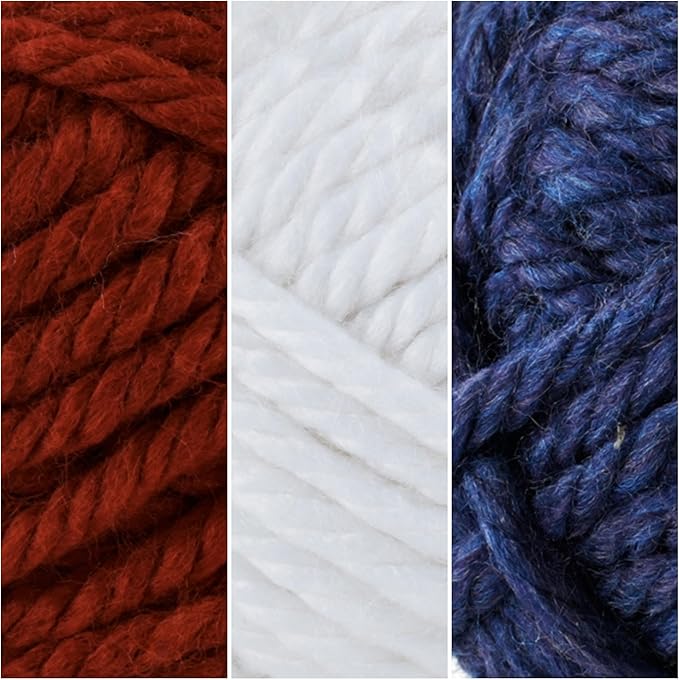 Lion Brand Yarn, Hometown Super Bulky Yarn, Americana Pack, 12 Skeins