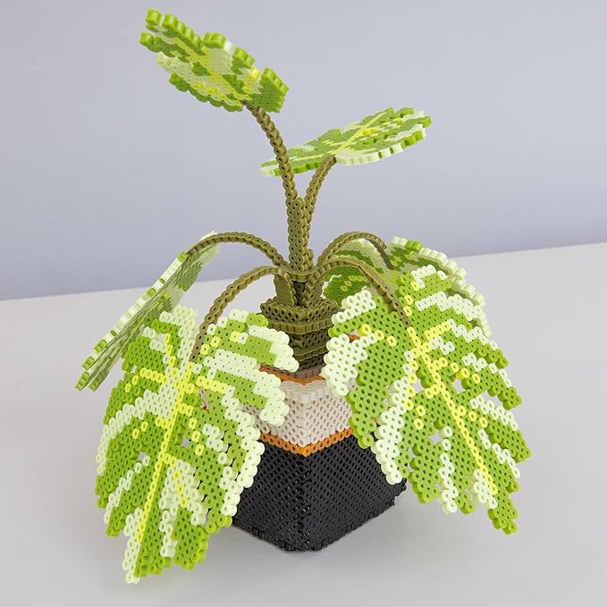 Perler 80-57234 Monstera Plant 3D Fused Bead Craft Activity Kit, Multicolor, 8007 Pieces