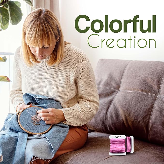 Embroidery Floss Kit and Refills - Cotton Threads - DMC Color Coding for Cross Stitch, String Crafts, Friendship Bracelets