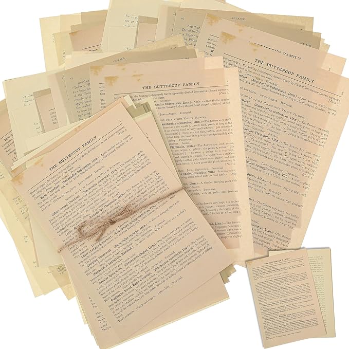 Zonon 114 Pieces 2 Sets Junk Journal Pages Vintage Ephemera Pack Craft Paper Junk Journal Vintage Paper for Albums Planner Decorative Crafts Embellishment Supplies (Old Handbook Series)