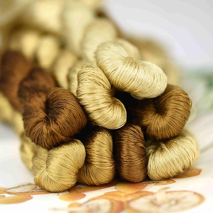 Natural 100% Silk Thread, Handmade Embroidery Thread Silk Floss 8 Colors 110m Each (54)