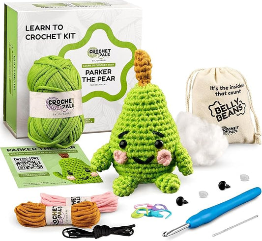 JOYBERRI Crochet Kit for Beginners - Beginner Crochet Kit for Adults and Kids - Learn to Make Amigurumi Animals with Step by Step Videos - All Materials Included