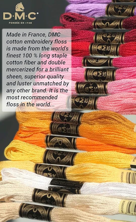 DMC Embroidery Floss Pack Popular Colors, Embroidery Thread Kit Include 36 Assorted Color Bundle with DMC Mouline Cotton White/Black and Cross Stitch Hand Needles Size 26.