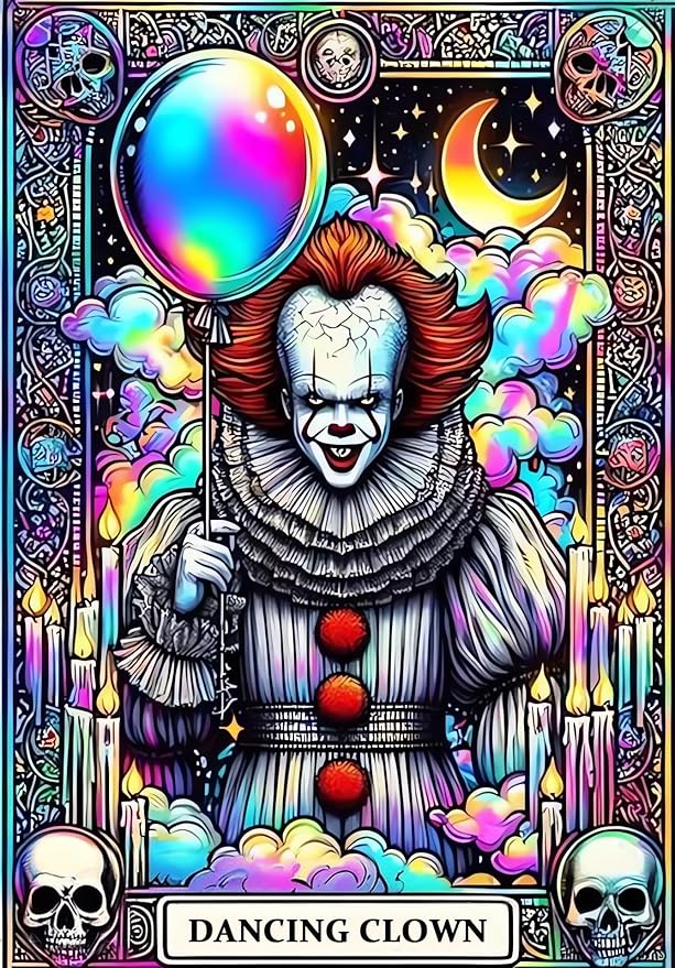 LILEIDECO Diamond Painting Kits for Adults DIY 5D Diamond Art Painting Kits with Round Diamonds Full Drill Horror Movie Gem Art Painting Kit for Home Wall Decor Gifts12x16inch