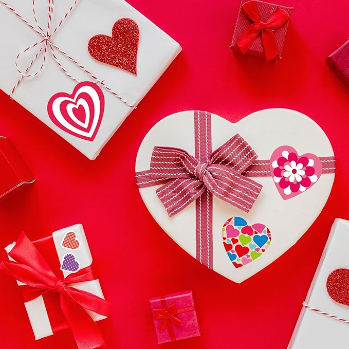 496 pcs valentines stickers, cute heart stickers, valentines day sticker for kids, class gifts for kids classroom school, crafts party favors decoration