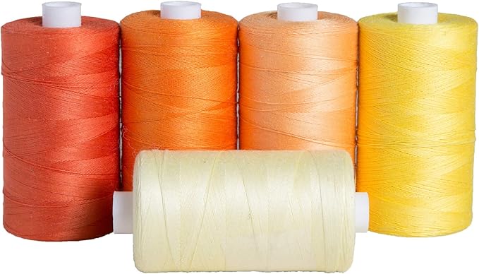 Connecting Threads 100% Cotton Thread Sets - 1200 Yard Spools (Set of 5 - Citrus Punch)