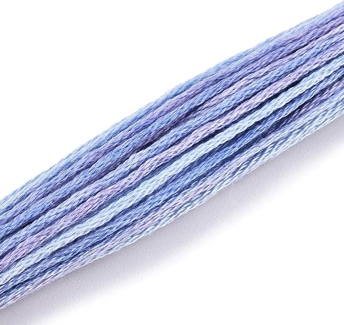 FASHEWELRY 10 Skeins Embroidery Floss Thread 0.5mm Dyed Cross Stitch Floss 6-Ply Friendship Bracelet String for Jewelry Making Bracelets Sewing Knitting Stitching Craft DIY (Lavender)